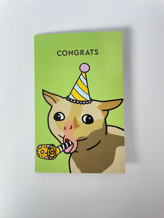 Card Coughing cat congrats