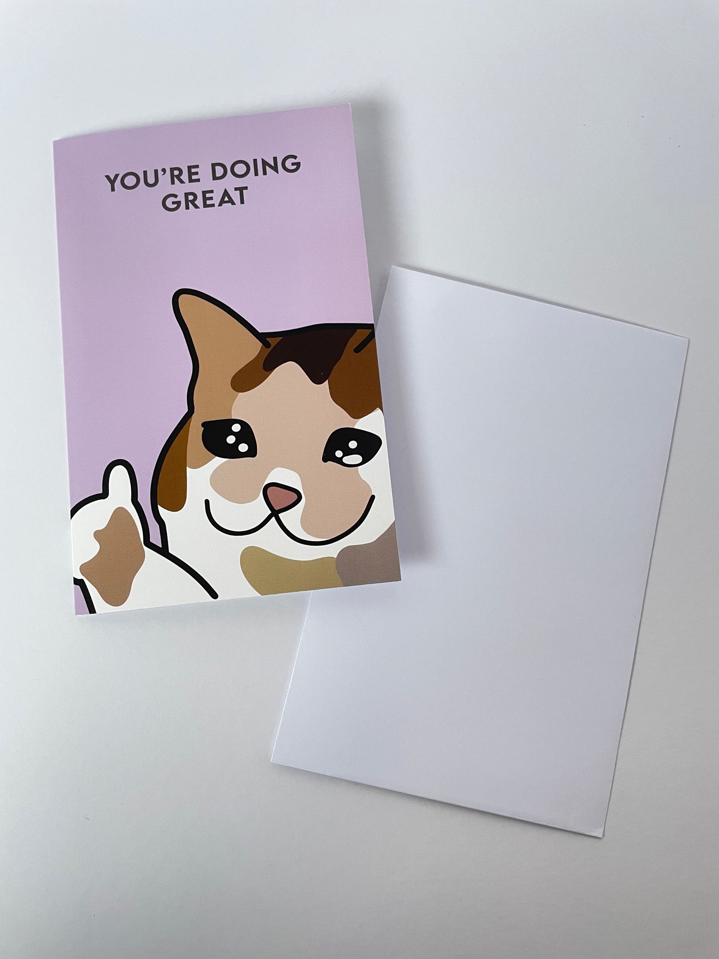 Card Crying cat you're doing great