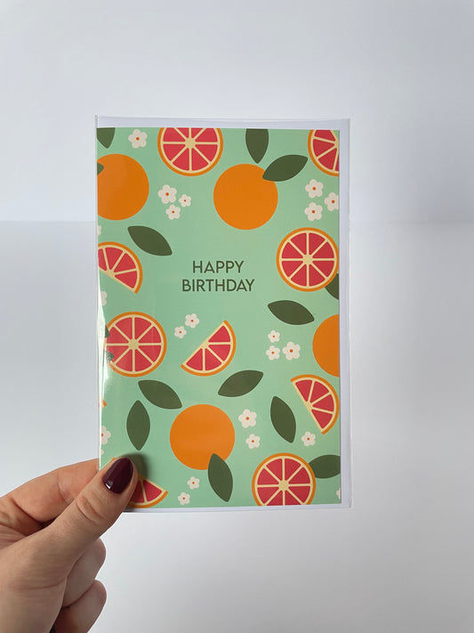 Card Grapefruit happy birthday