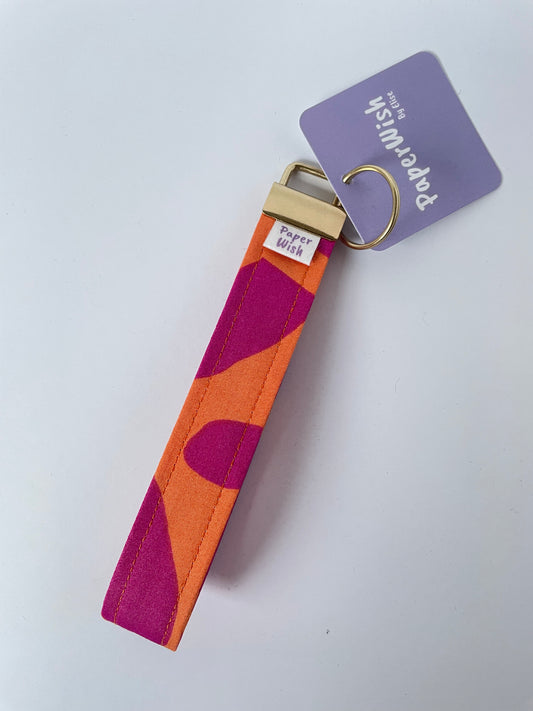 Keychain Pink and orange wristlet