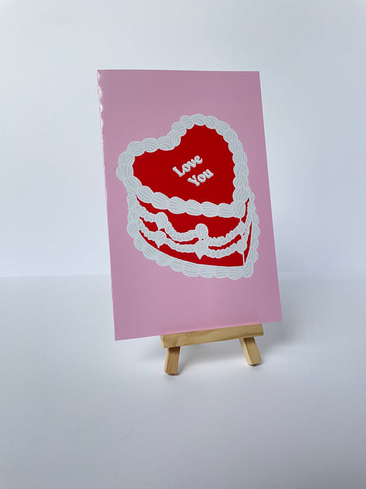 Card Love You Heart Cake